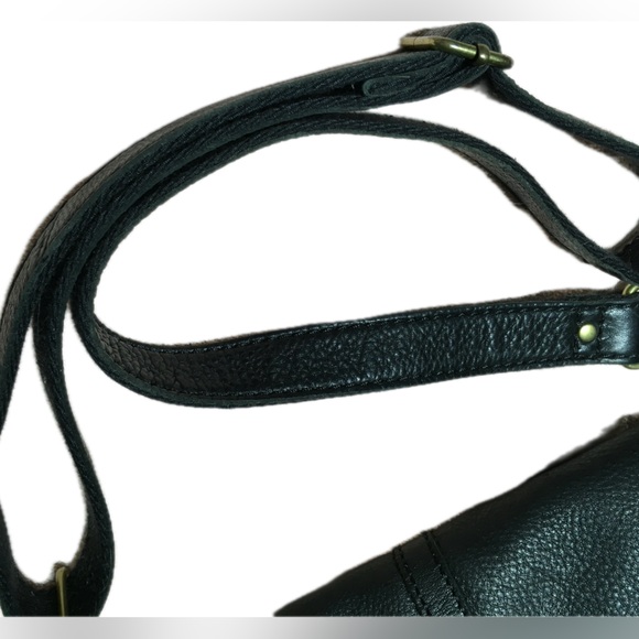 FOSSIL Fold Over Erin Leather Tote Shoulder Handbag 2 Way Carry - Picture 4 of 14